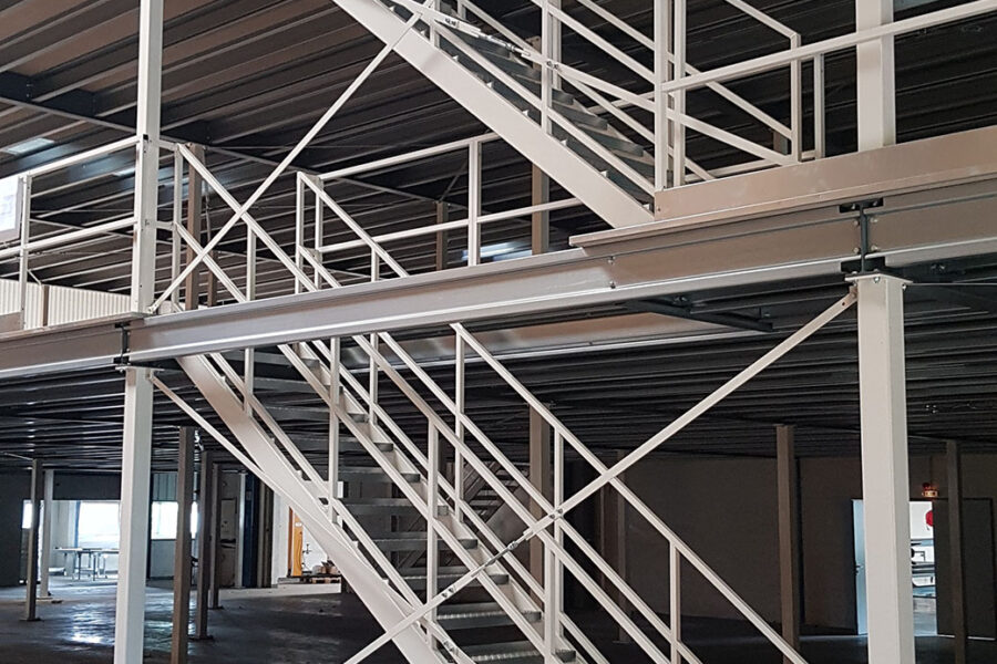 Escaliers industriels double niveaux