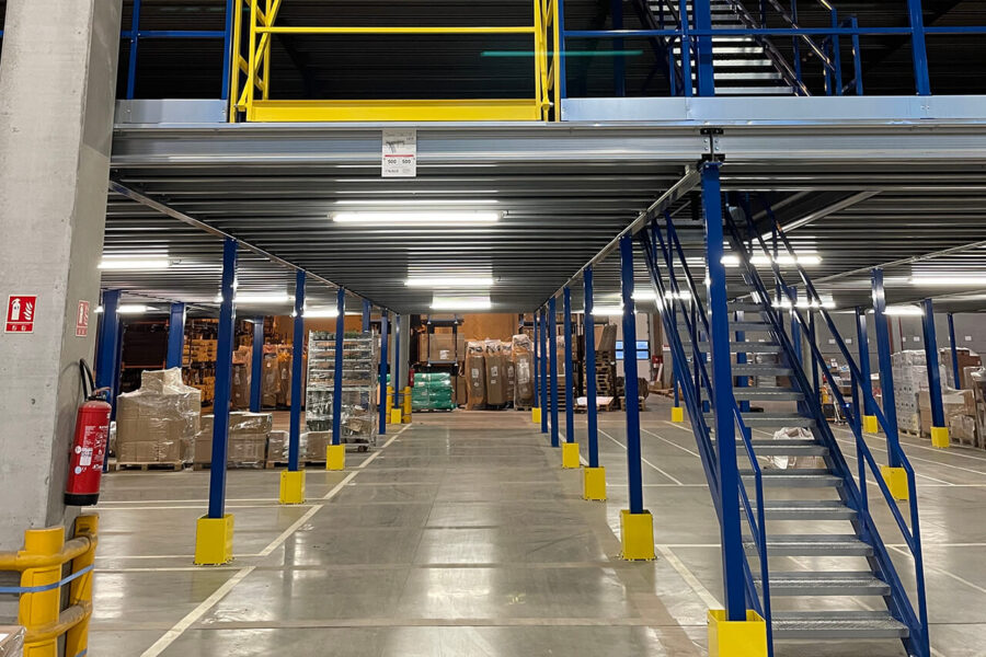 Protection poteaux mezzanine